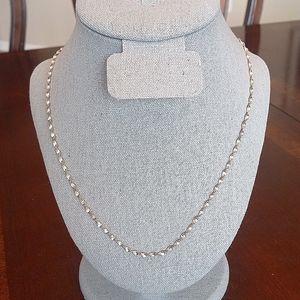 .925 6g Solid Sterling Silver Twist Diamond Cut Necklace, 24"